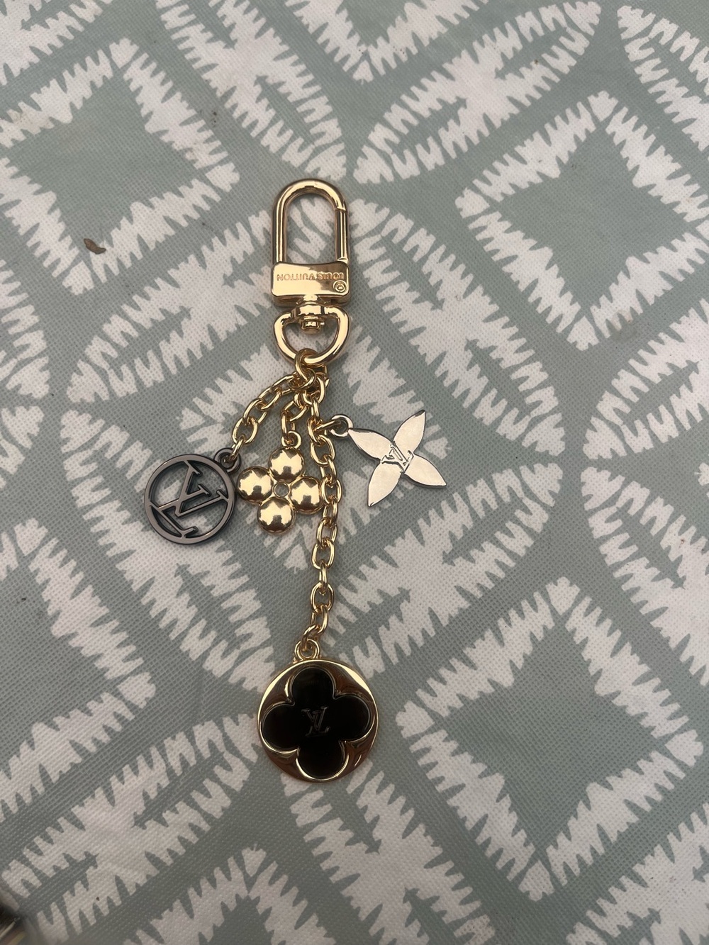 Louis Vuitton Gold and Black hun metalMulticharm Key chain bag charm